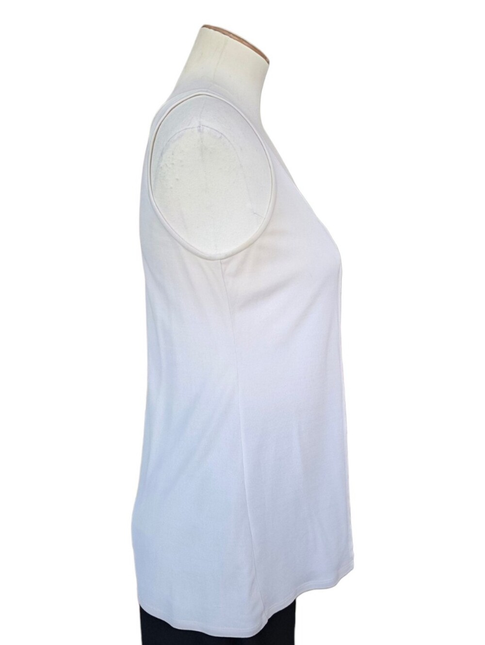 Eileen Fisher 100% Silk Pintuck Tank Top Petite PP Ivory - Picture 3 of 11